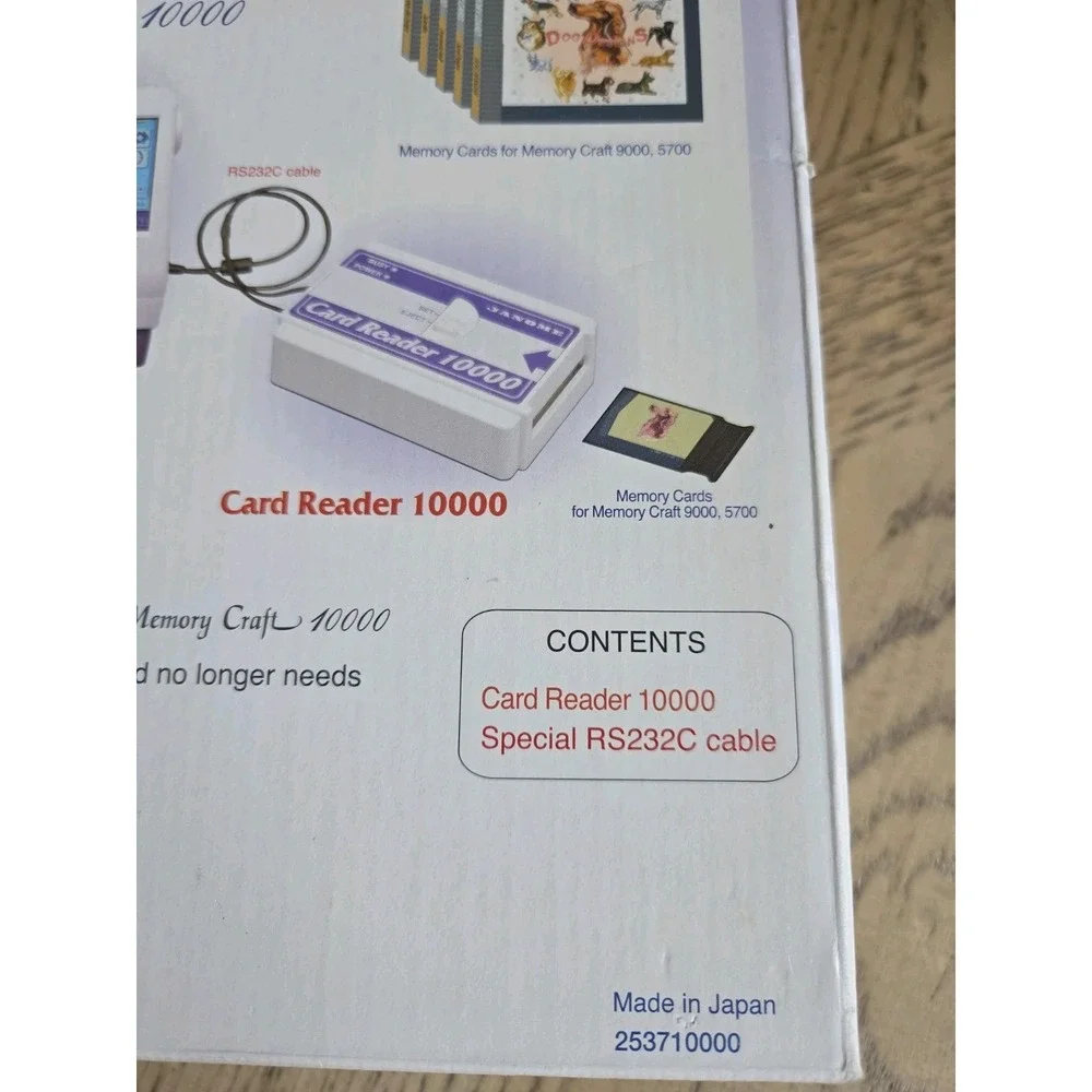 Janome Card Reader 10000 Memory Craft For Sewing Embroidery Machine Plus Extras
